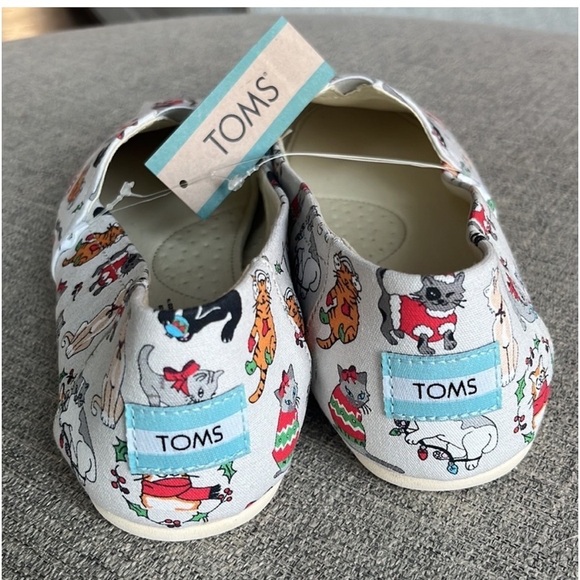 Toms Belmont Holiday Cats Slip On Shoes NEW! - Picture 4 of 4